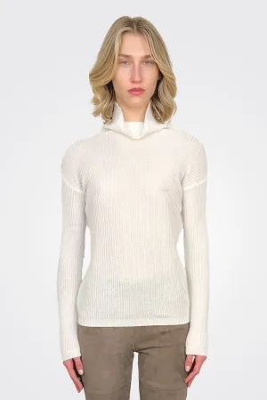 Fitted Turtleneck Sweater - Off White