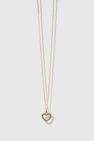 Fizzy Heart Charm Necklace - Gold Plated