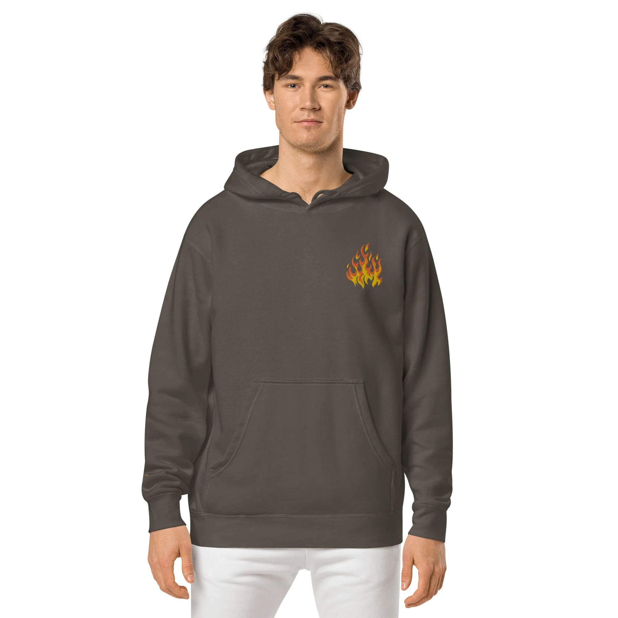 Flame Design Unisex Pigment-Dyed Hoodie