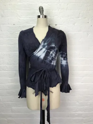 Flamenco Wrap Tuxedo Jacket in Ink Medallion