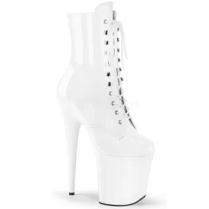 Flamingo-1020 White Patent, 8" Heel