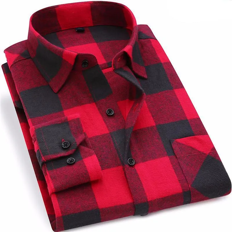 Flannel Plaid Casual Long Sleeve Shirt