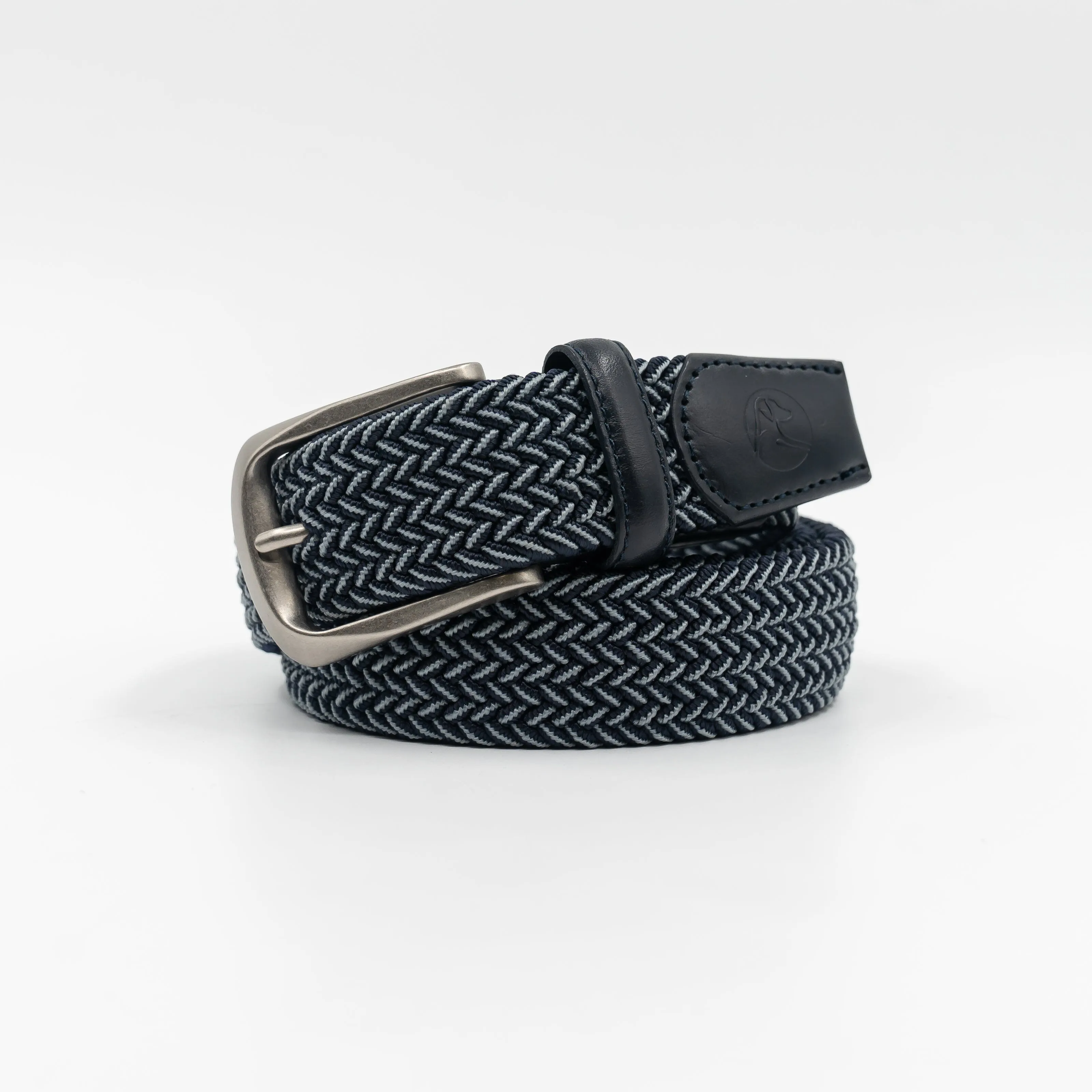Flex Stretch Belt | The Two Color Weave - Fleet Navy/Thunder Grey