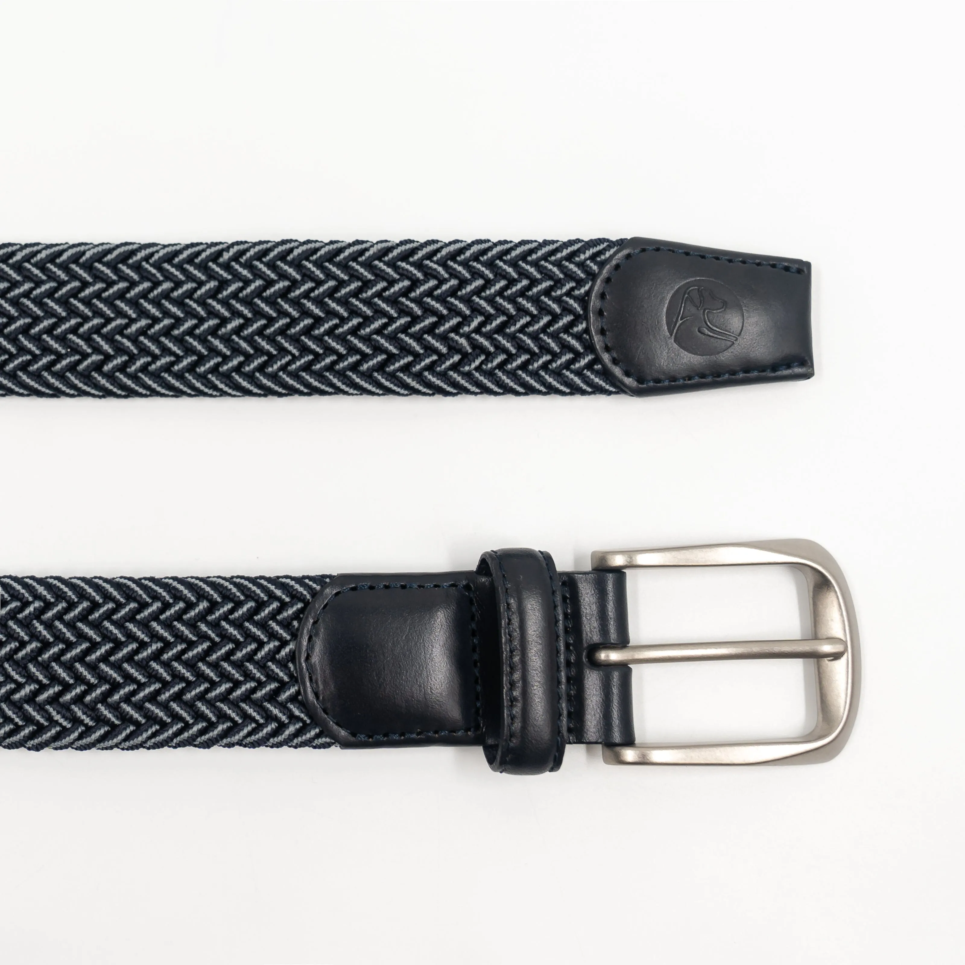 Flex Stretch Belt | The Two Color Weave - Fleet Navy/Thunder Grey