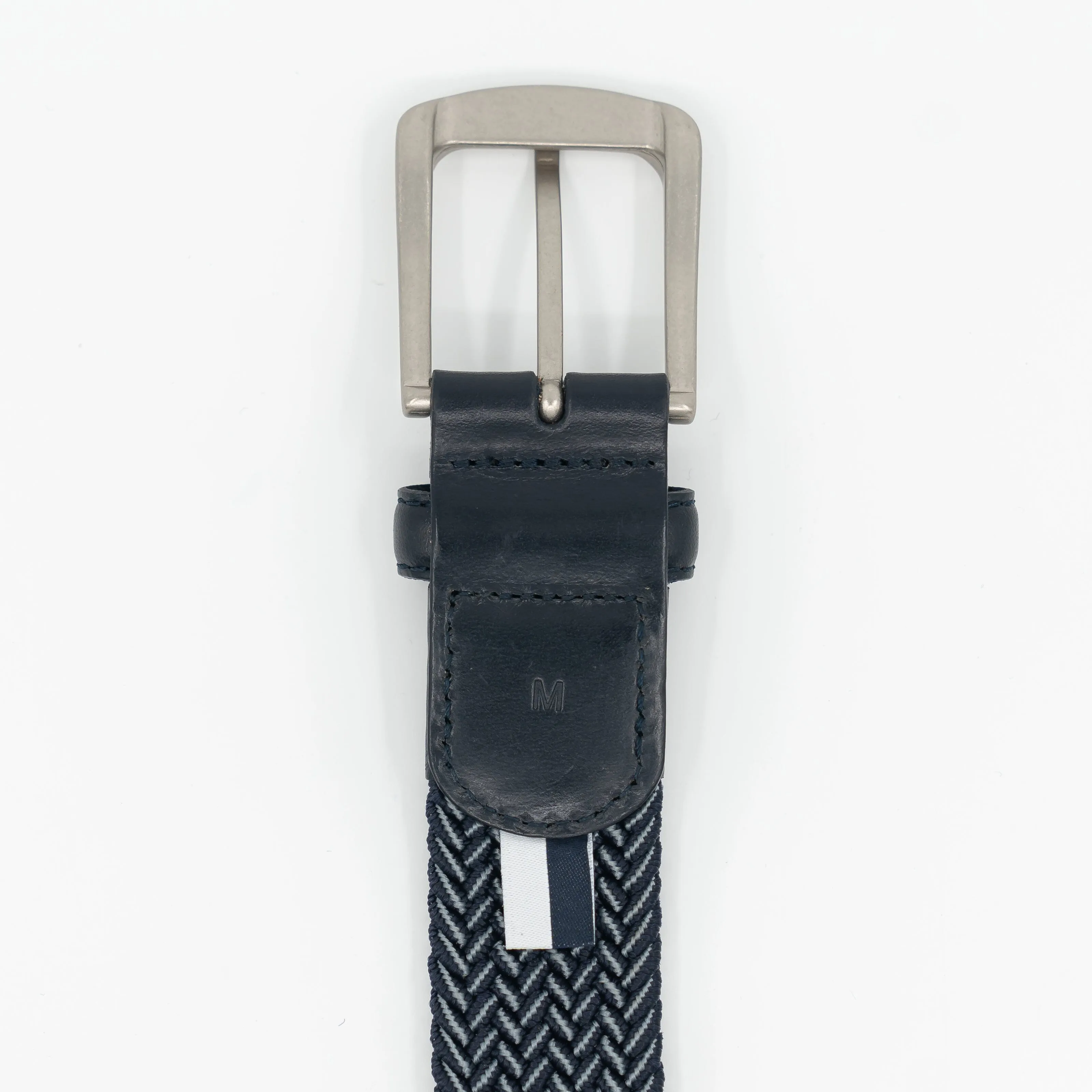 Flex Stretch Belt | The Two Color Weave - Fleet Navy/Thunder Grey