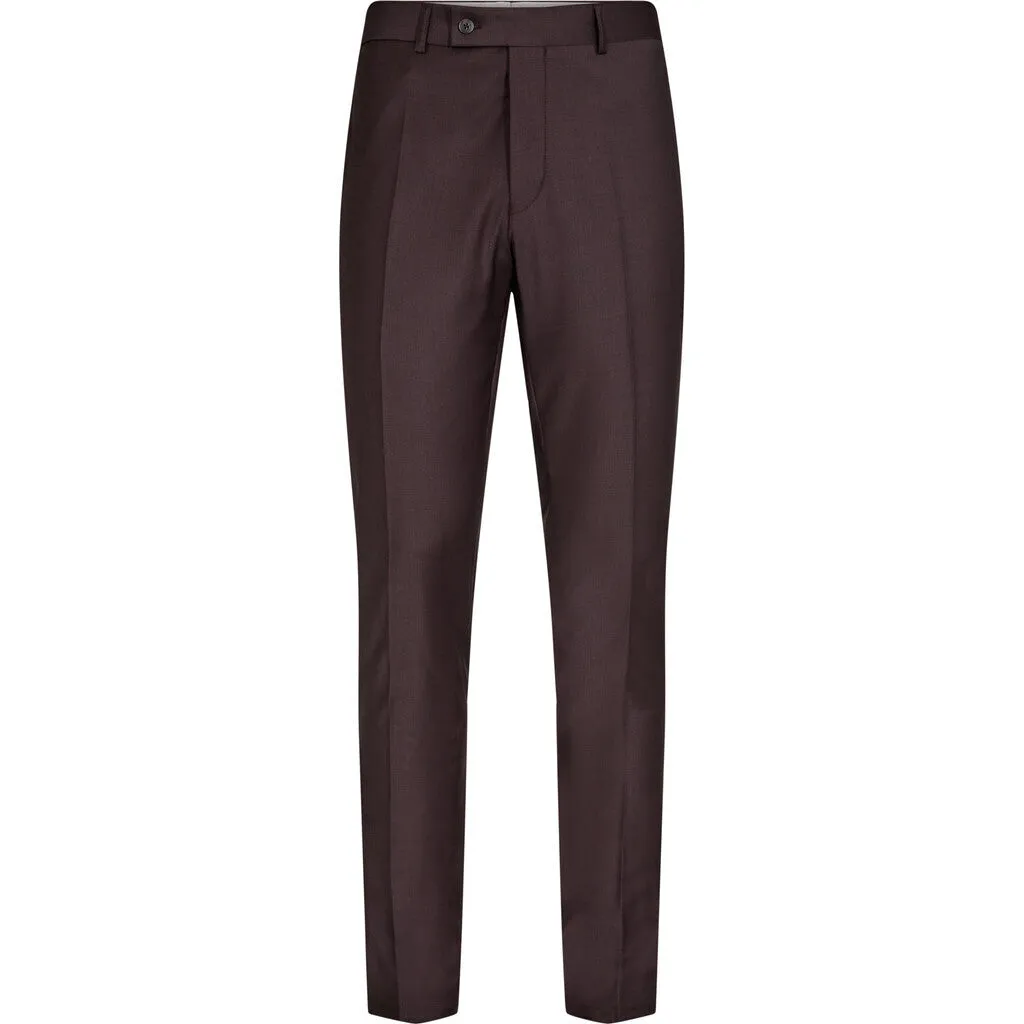 Flint Fitted Wool Suitpant - BUR Burgundy