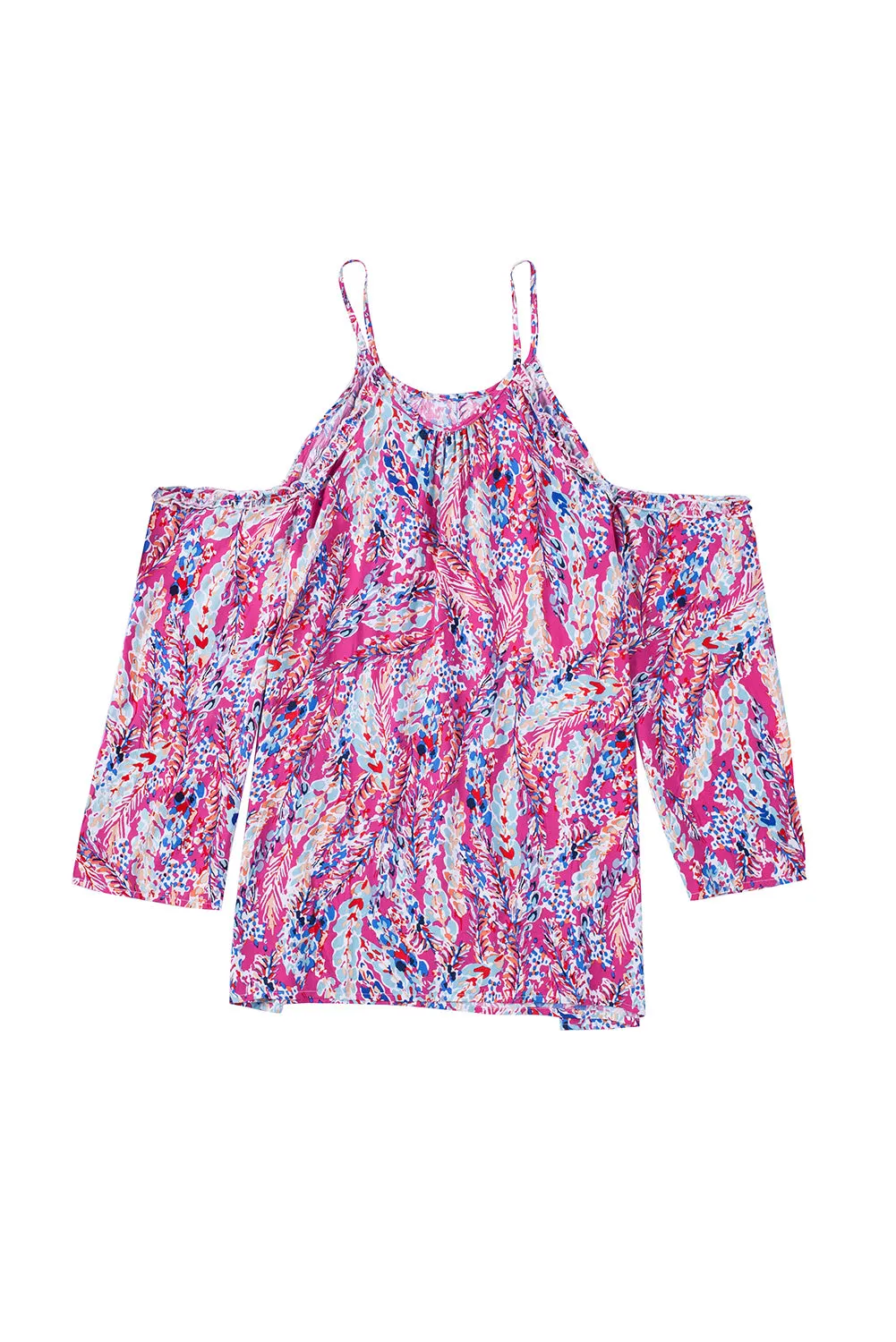 Floral Cold Shoulder Top Plus Size