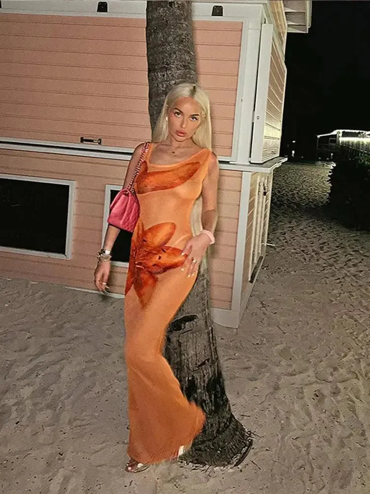 Floral Mesh Maxi Dress: Summer Statement Style