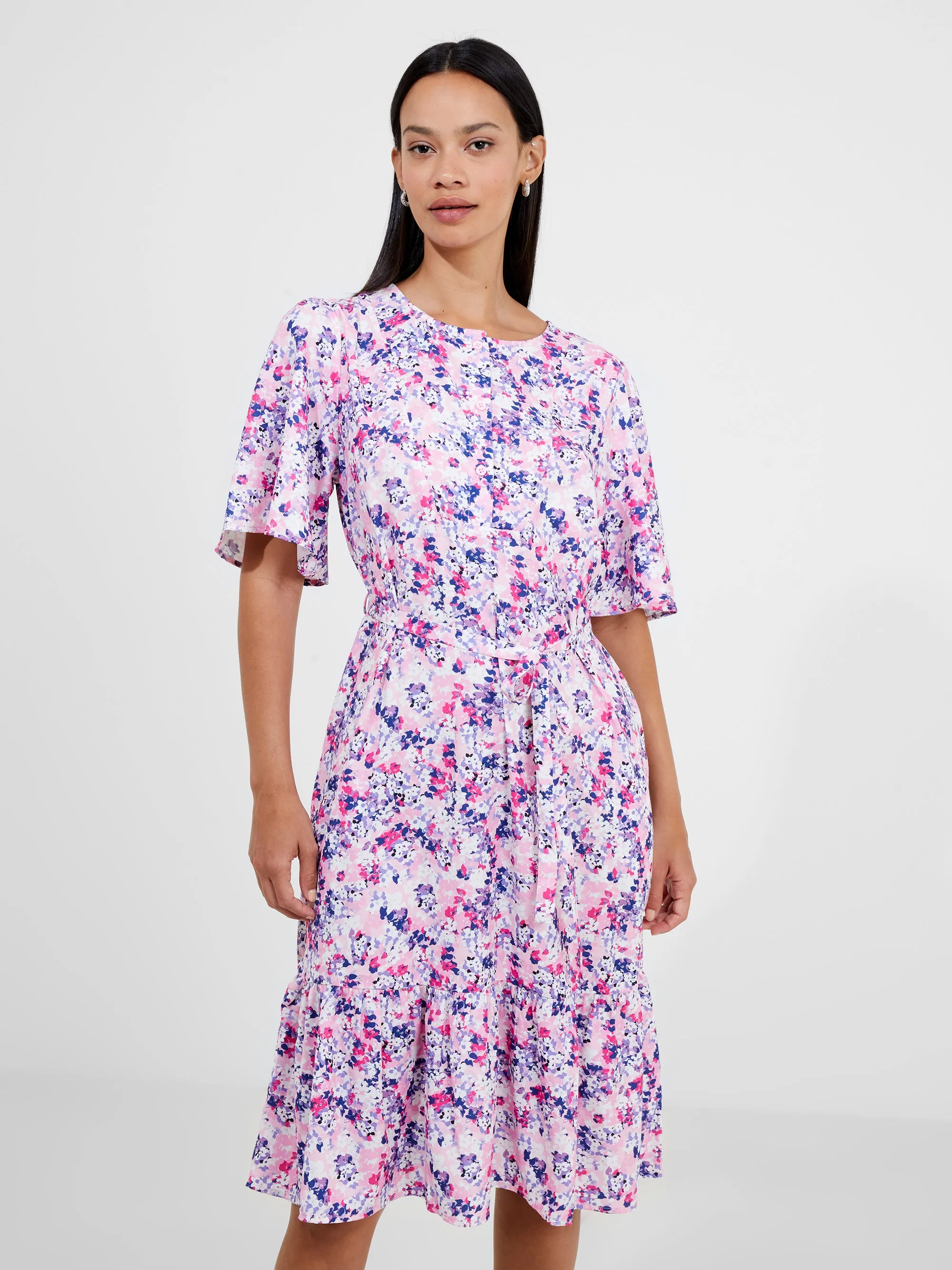 Floral Print Angel Sleeve Dress