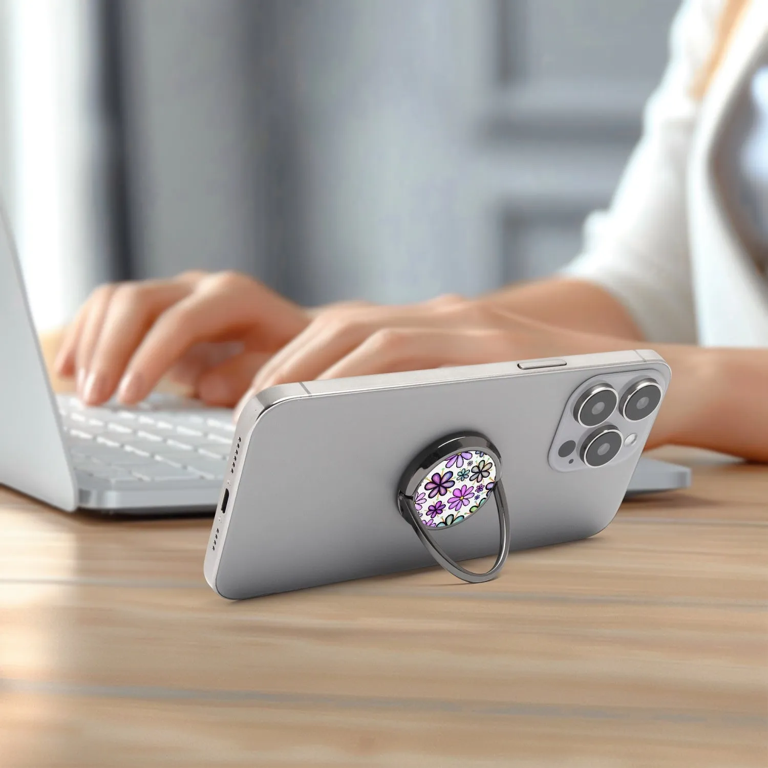 Floral Ring Mobile Phone Ring Holder