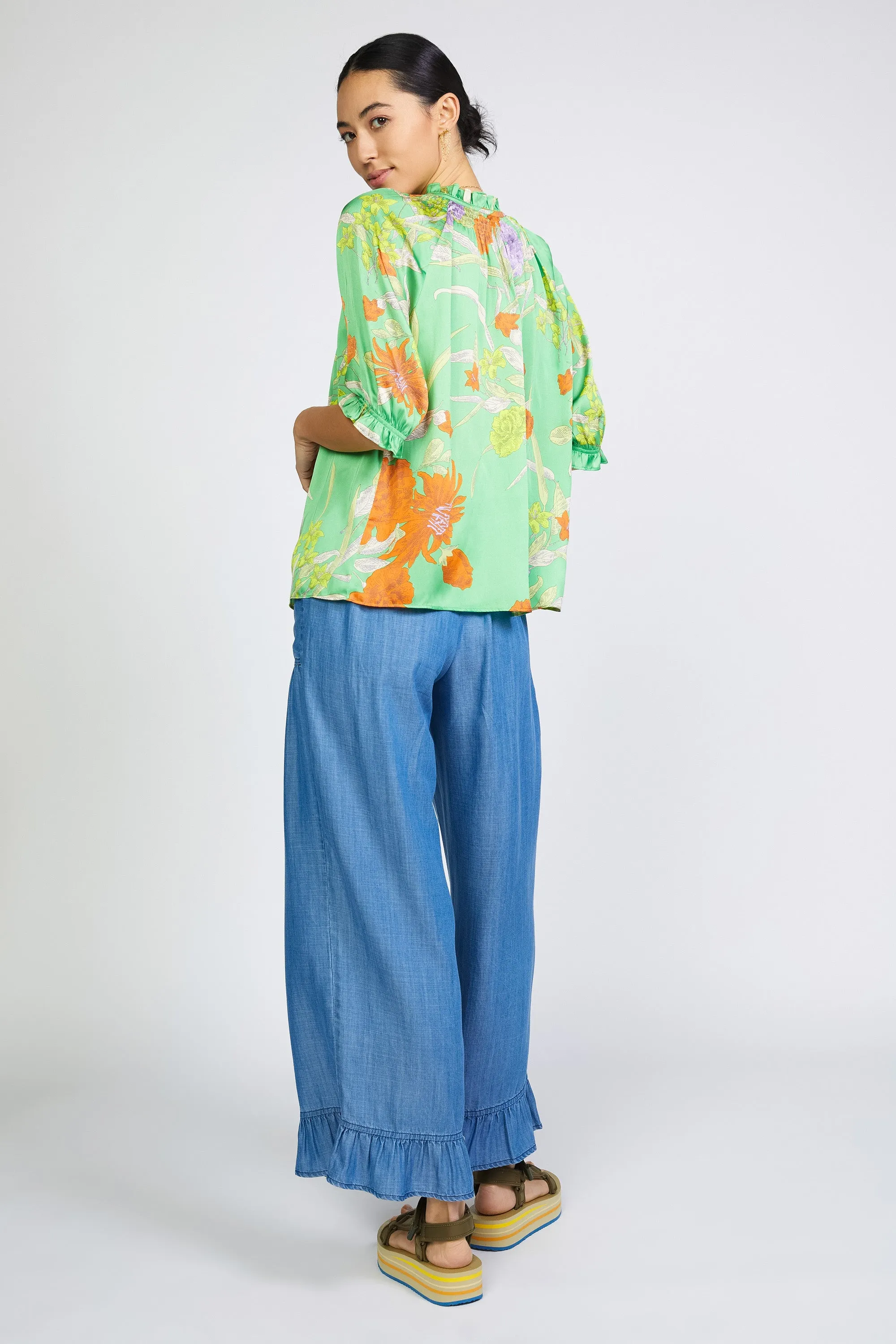 Floral Split Neck Blouse