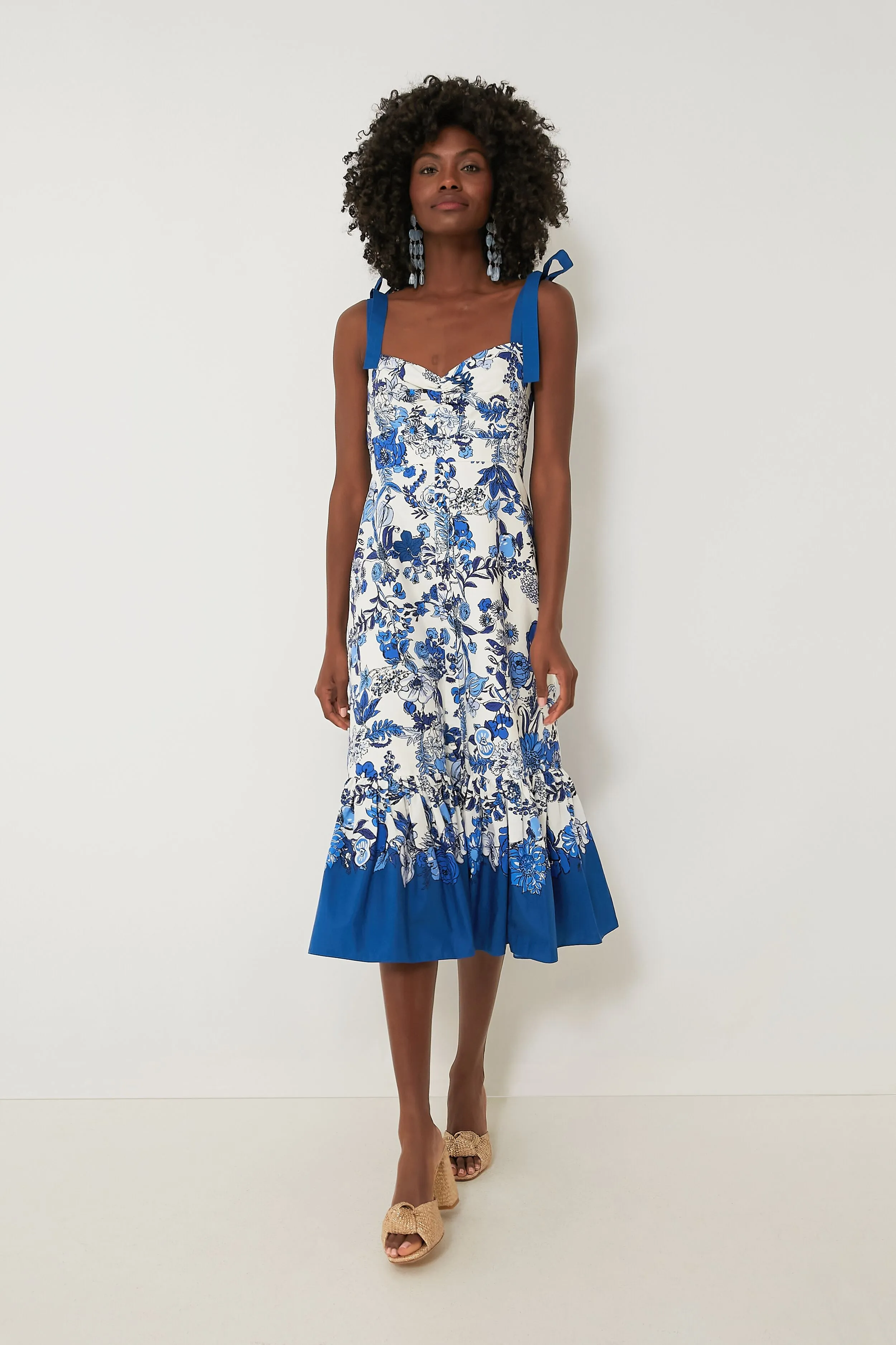 Flower Grid Blue Belvedere Dress