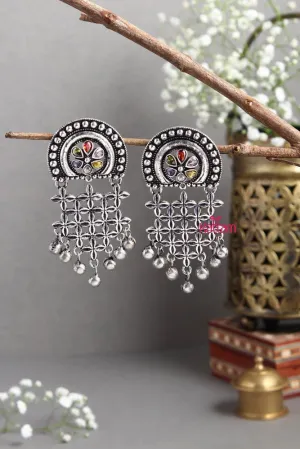 Flower Patterned Statement Earring