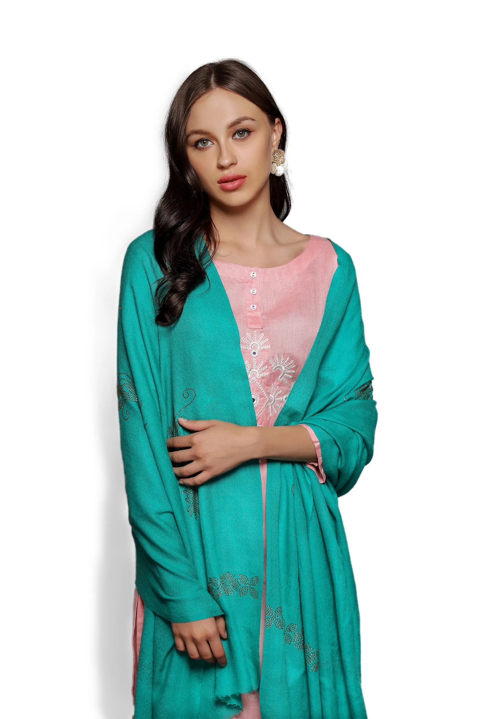 Flower Rhinestone Pashmina Wrap