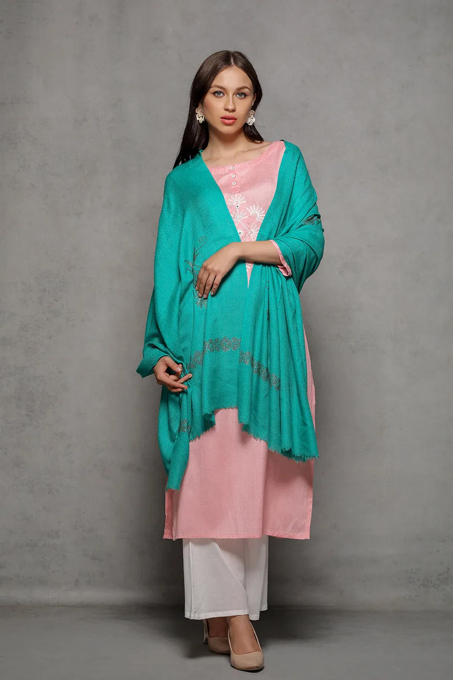 Flower Rhinestone Pashmina Wrap