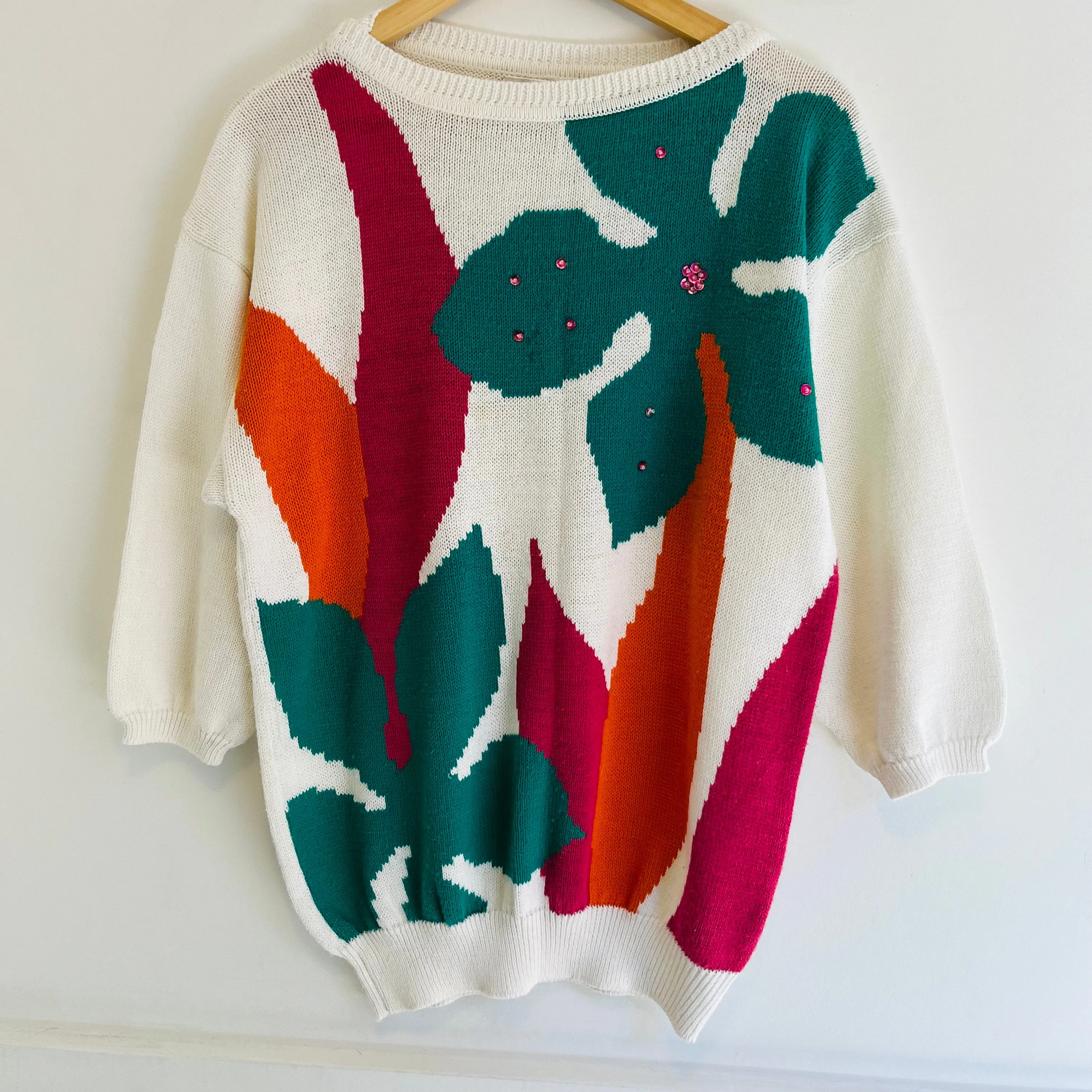 Flower Short Sleeve Knit | M