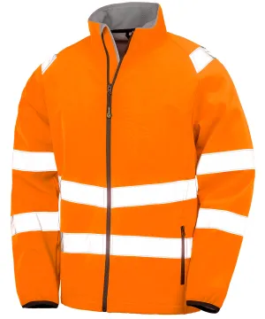 Fluorescent Orange - Recycled 2-layer printable safety softshell