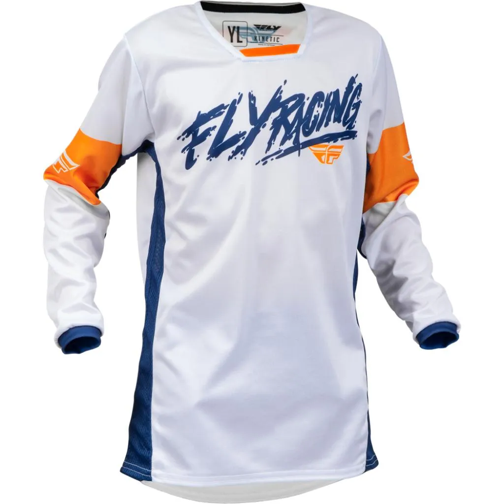 Fly Racing Youth Kinetic Khaos B/P/O 2024 Jersey/Pants Kit