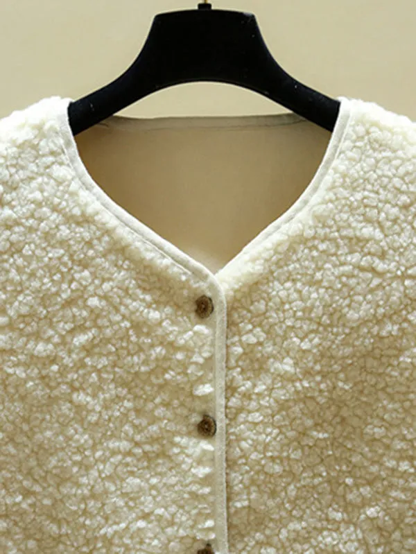 Flytonn-Winter Outfits Christmas Thanksgiving Gift New Year's Eve Outwear Loose Warm Lambswool Vest