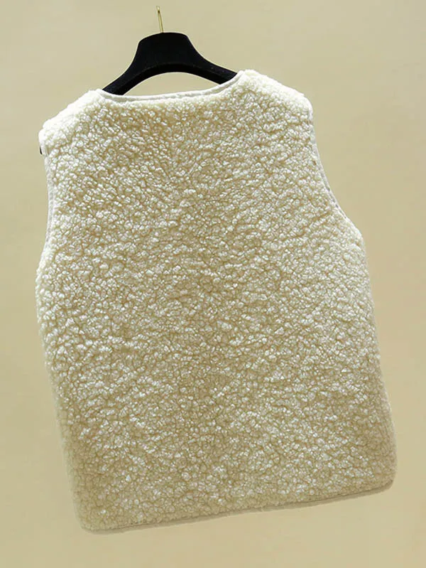 Flytonn-Winter Outfits Christmas Thanksgiving Gift New Year's Eve Outwear Loose Warm Lambswool Vest