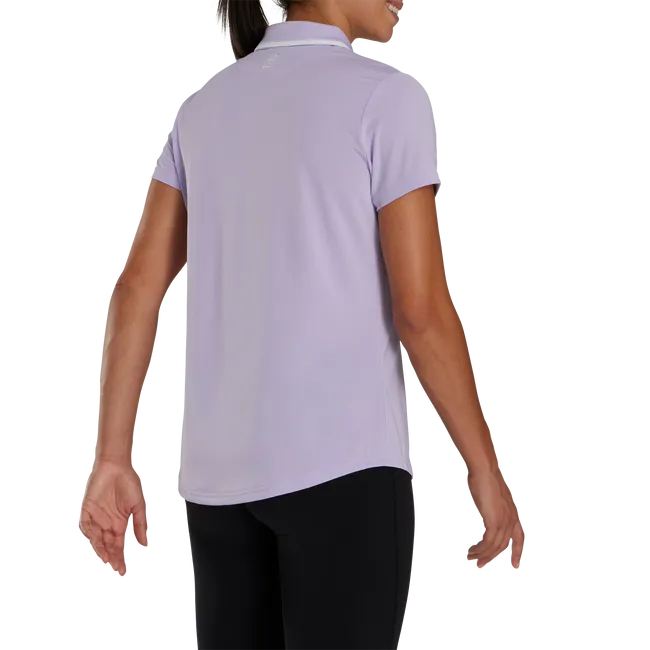 FootJoy Women's Short Sleeve Quarter Zip Polo- Lavender