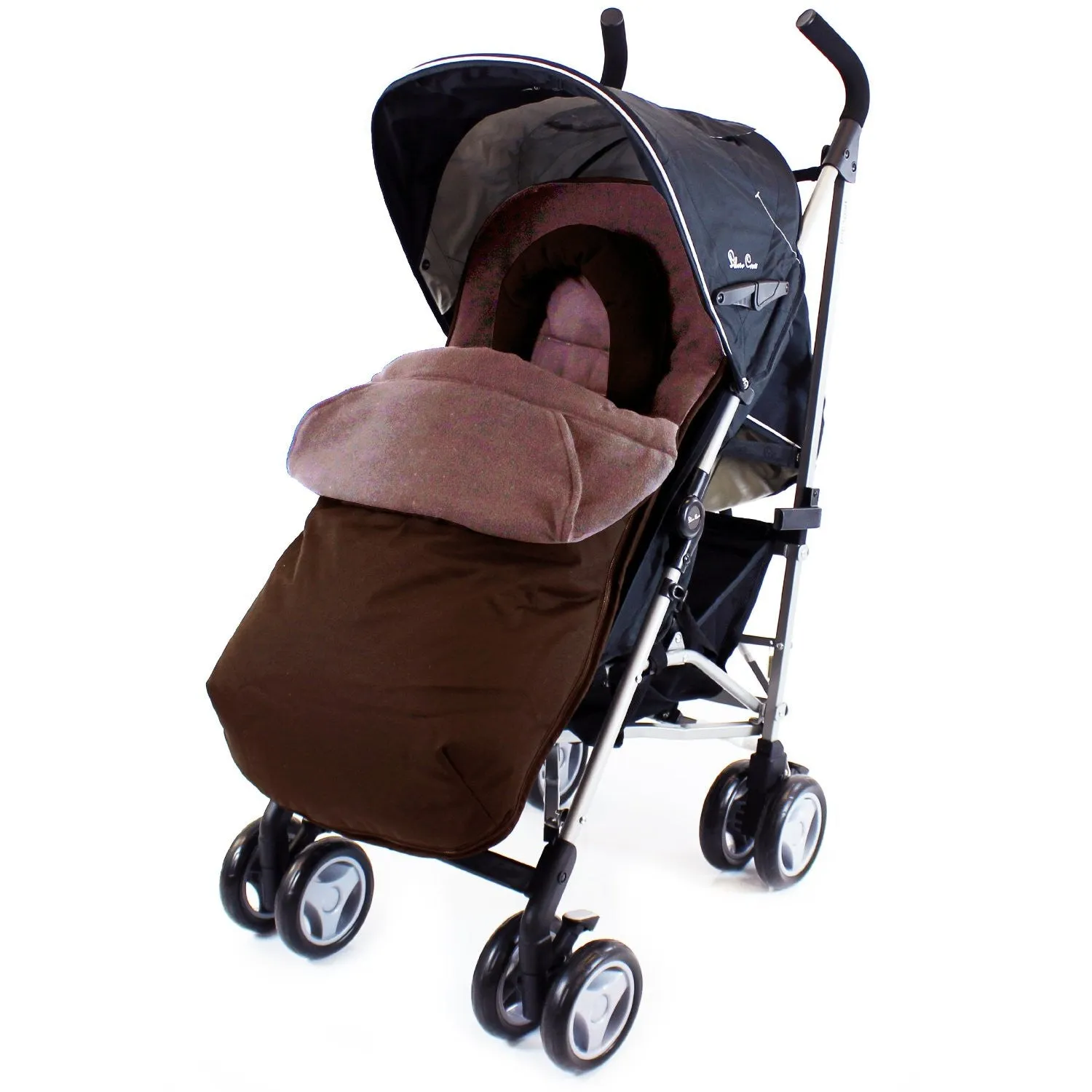 Footmuff Cosytoes & Head Hugger - Hot Chocolate (Brown) Fits Silver Cross Pop