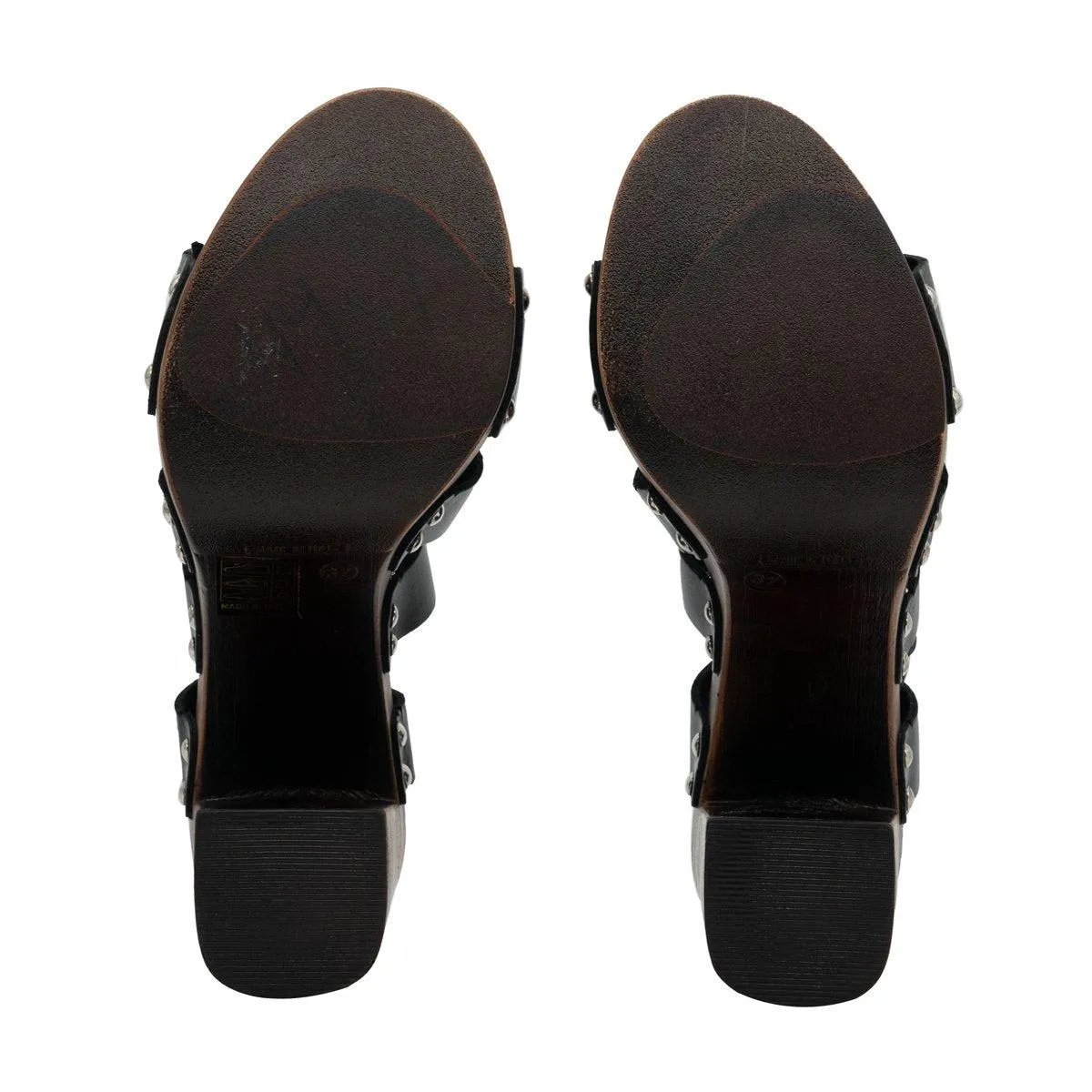 Formula Joven Strappy Platform Shoes Leather Black Colour For Women