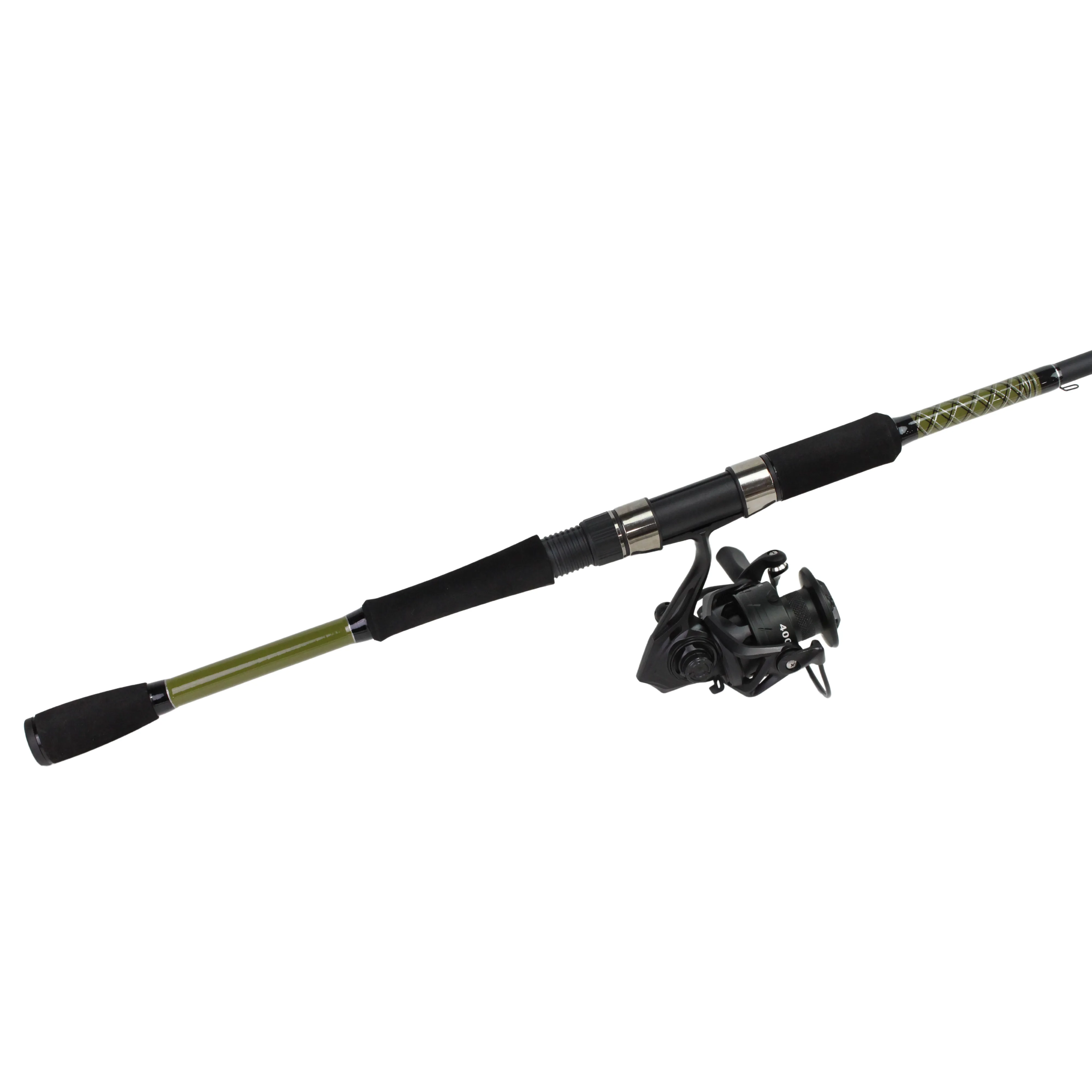 FORTIS 6' Medium Heavy Action 1 Piece Fiberglass Spinning Rod and 4000 Spinning Reel Package