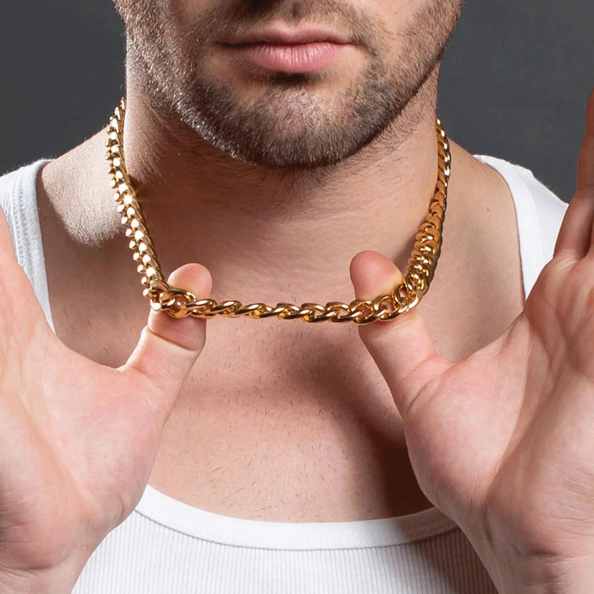 Fortunato Stainless Steel Curb Chain Necklace
