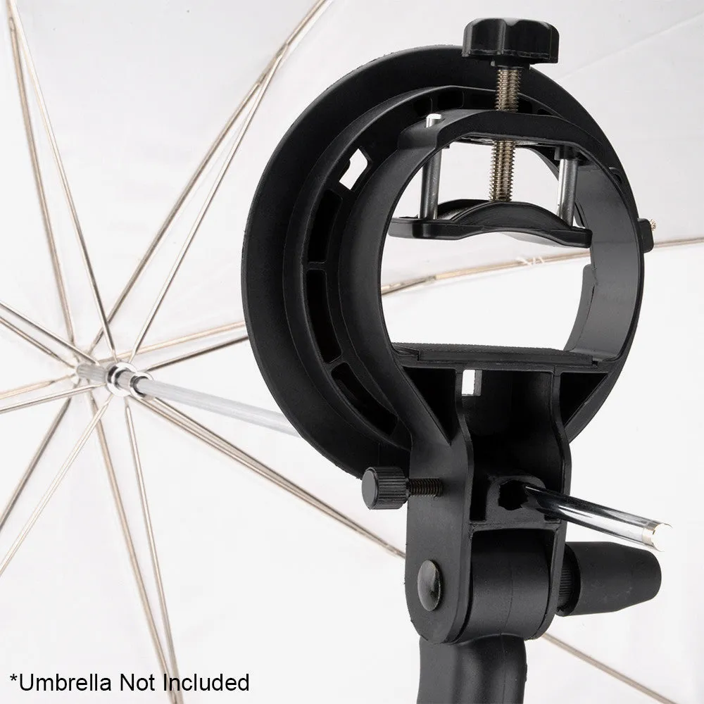 Fotodiox Pro Flash Bracket Holder with Handle for Speedlight Flash Guns and Bowen Mount Strobes - For Use with Reflectors, Softboxes, Snoots and Umbrellas