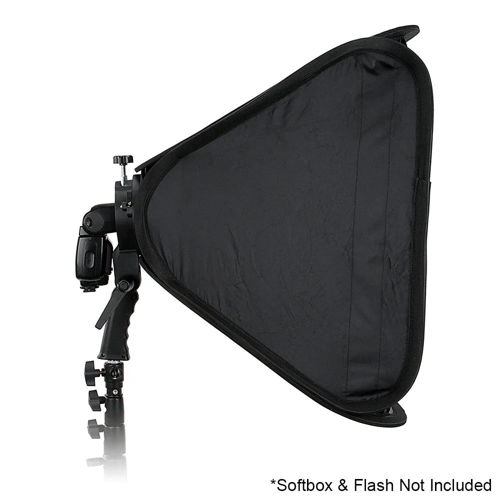 Fotodiox Pro Flash Bracket Holder with Handle for Speedlight Flash Guns and Bowen Mount Strobes - For Use with Reflectors, Softboxes, Snoots and Umbrellas