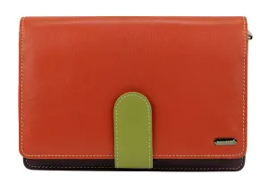 Franco Bonini - 481A Leather Organised Handbag/Wallet - Orange/Multi