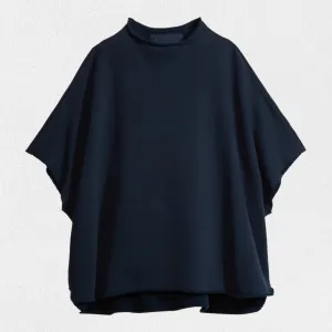 FRANK AND EILEEN - AUDREY FUNNEL NECK CAPELET IN BRITISH ROYAL NAVY