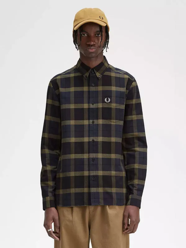 Fred Perry Tartan Shirt - Uniform Green