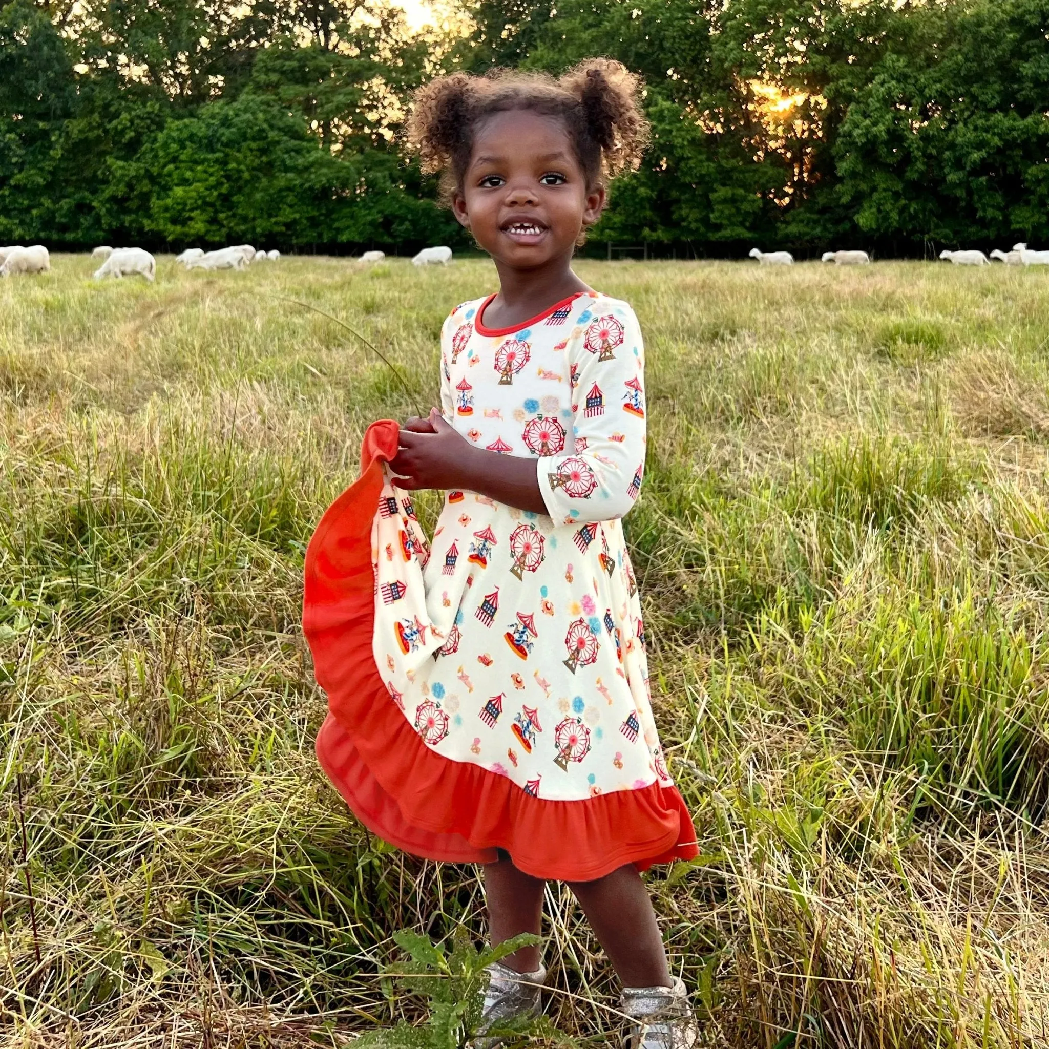 Free Birdees County Fair Ruffle Hi-Lo Twirling Dress (2T-6Y)