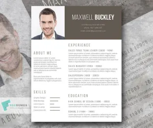 Free Modern Headline CV Resume Template in Minimal Style in Microsoft Word (DOC) Format