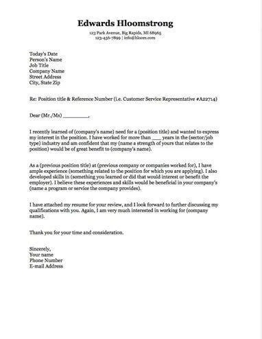 Free Traditional Elegance Cover Letter Template in Microsoft Word (DOCX) Format