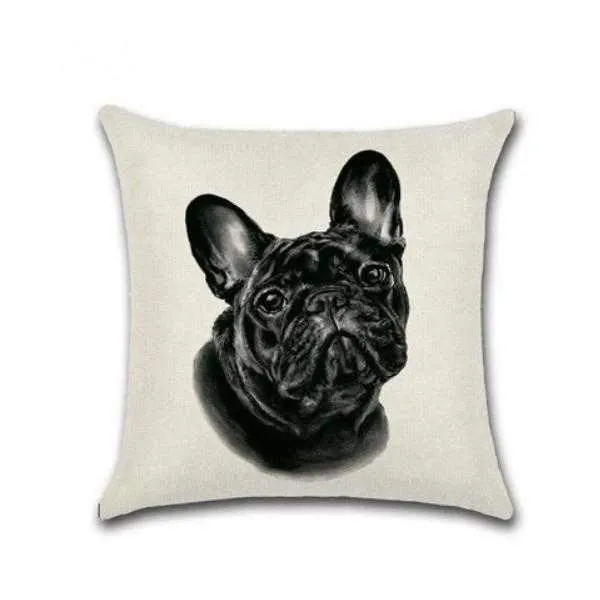 French Bulldog Portrait Throw Cushion