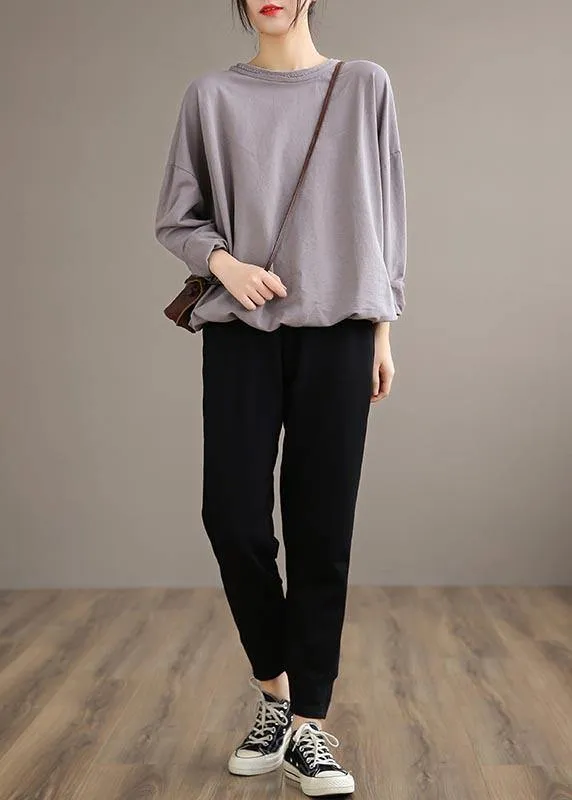 French Dark Gray Wild Pants Trendy Spring Elastic Waist Fashion Ideas Wide Leg Pants
