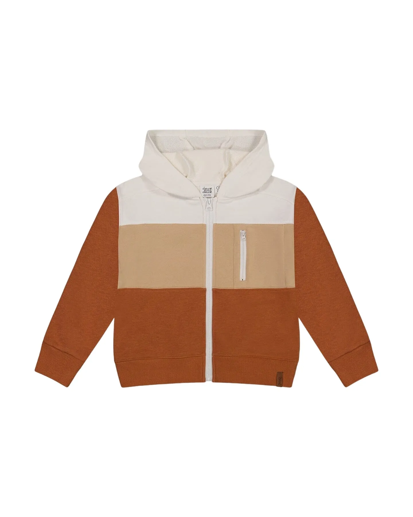 French Terry Hooded Cardigan Spicy Brown