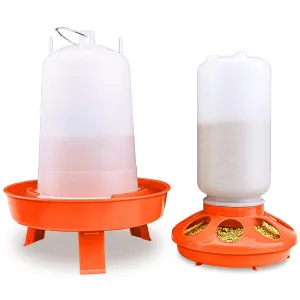 Fresh Fab Finds Chicken Feeder Waterer Set 1.5L Hanging Chick Waterer 2.2LBS Height Adjustable Chicken Feeder Poultry Feed Container Kit For Chick Hen Goose Duck Quai