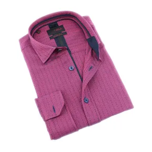Fuchsia Texture Jacquard Button Down Shirt