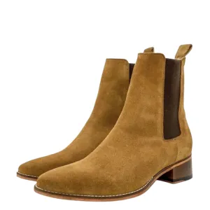 Funki Buys | Boots | Men's Suede Block Heeled Chelsea Boots