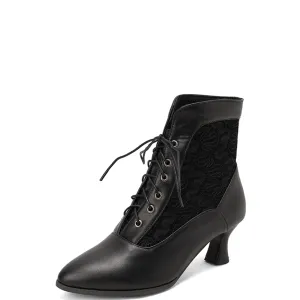 Funki Buys | Boots | Women's Kitten Heel Victorian Granny Boot