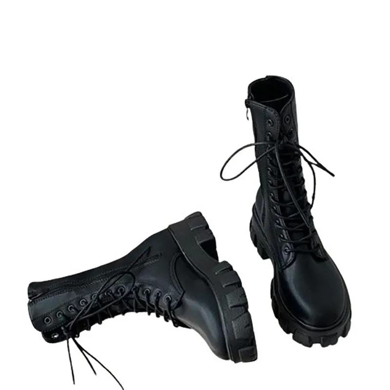Funki Buys | Boots | Women's Lace-up Chunky Combat Boots