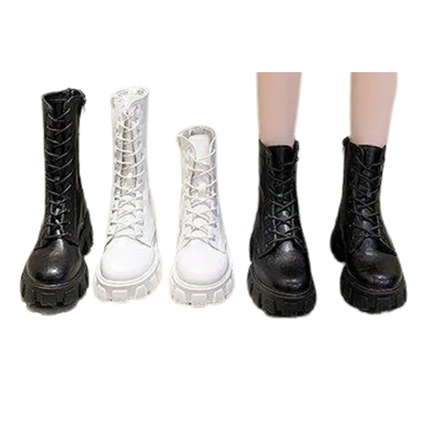 Funki Buys | Boots | Women's Lace-up Chunky Combat Boots