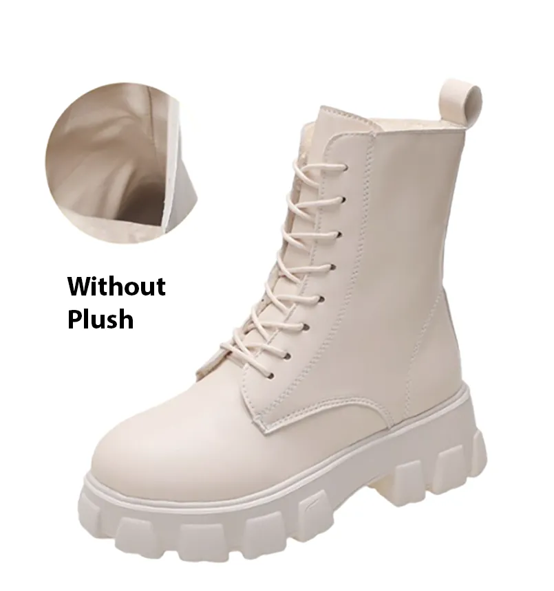 Funki Buys | Boots | Women's Lace-up Chunky Combat Boots