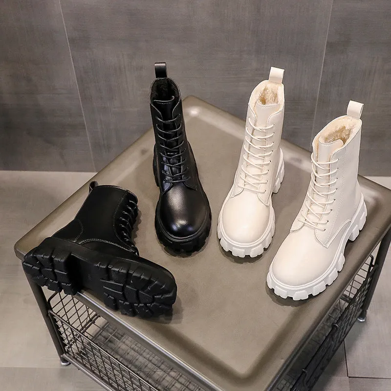 Funki Buys | Boots | Women's Lace-up Chunky Combat Boots