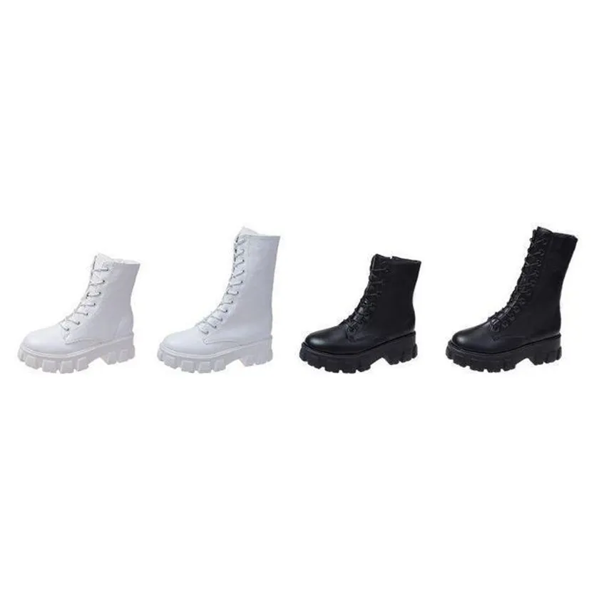 Funki Buys | Boots | Women's Lace-up Chunky Combat Boots
