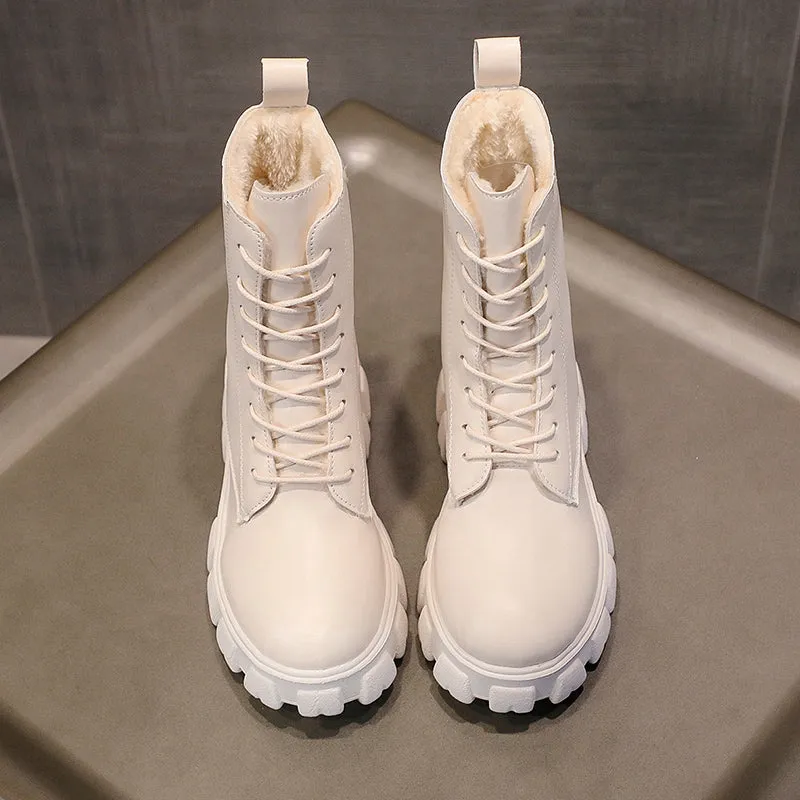 Funki Buys | Boots | Women's Lace-up Chunky Combat Boots